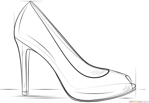 600x417 Shoes Drawing Easy - Easy Shoe Drawing