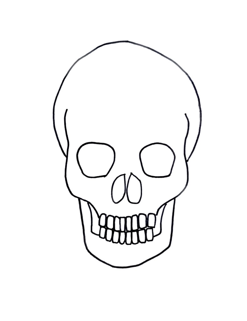 789x1024 Really Easy Skull Drawings Simple Drawing At Getdrawings Free - Easy Skeleton Drawing