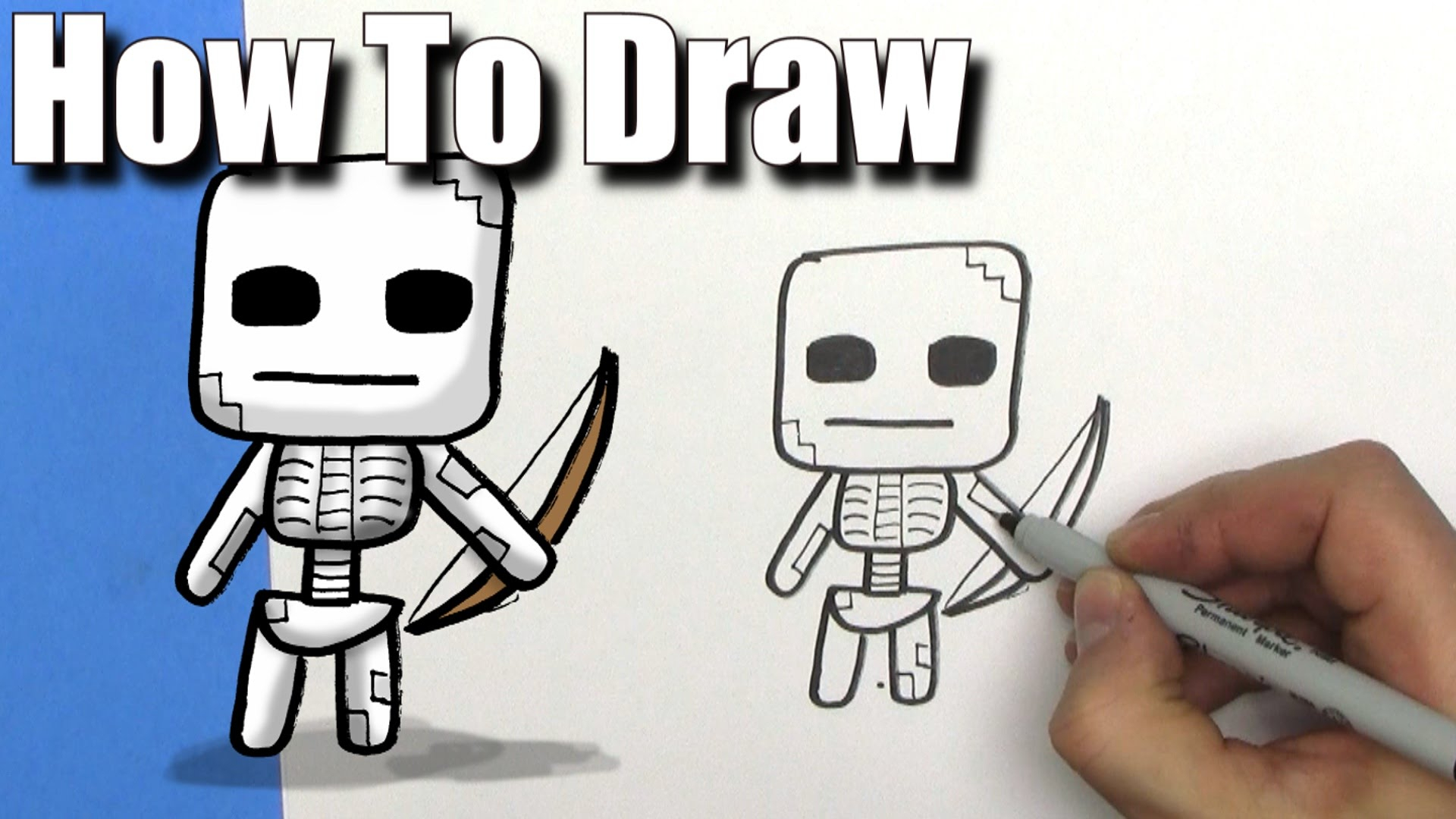 1920x1080 How To Draw A Skeleton Easy For Kids How To Draw A Cute Cartoon - Easy Skeleton Drawing For Kids