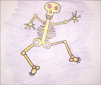350x296 How To Draw Skeleton - Easy Skeleton Drawing For Kids