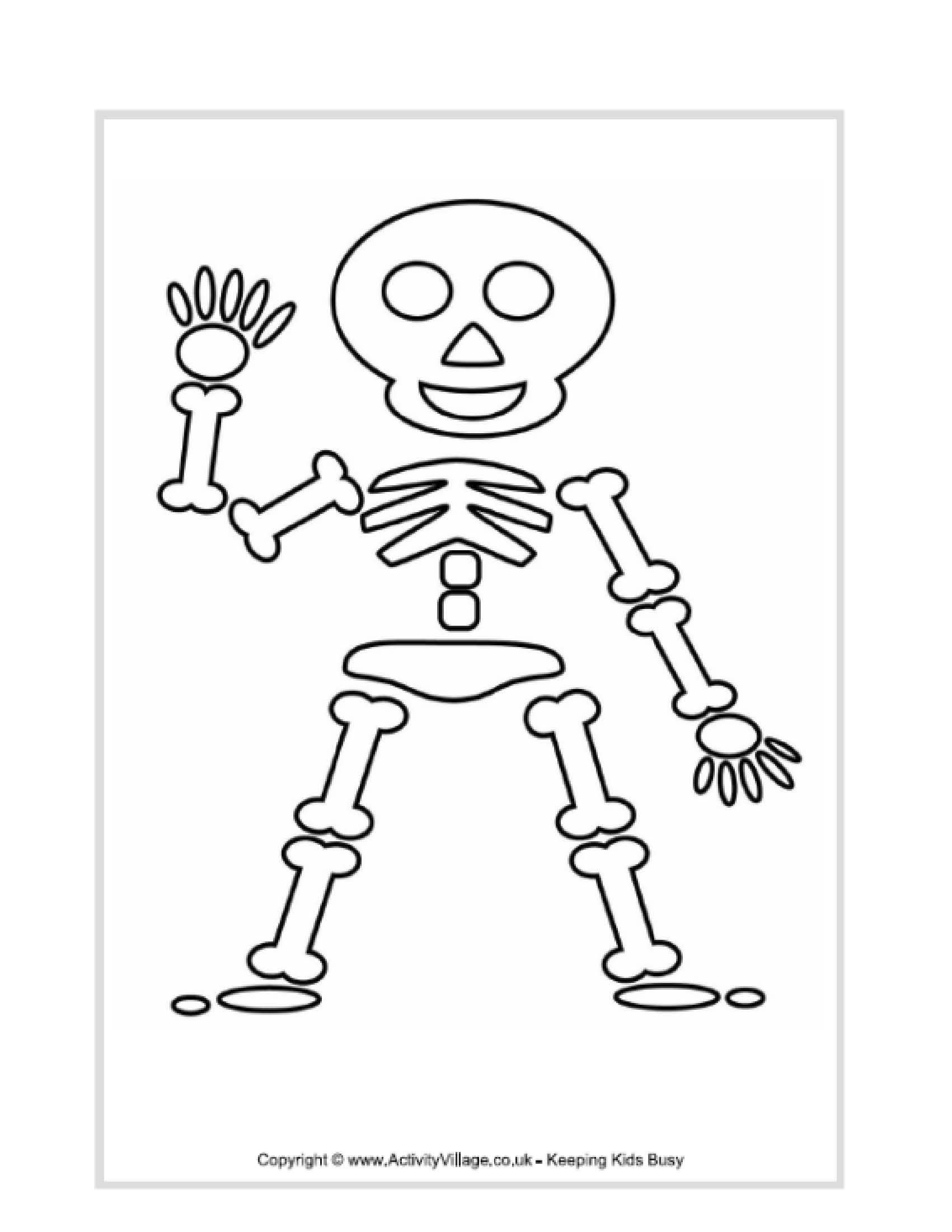1701x2201 Skeleton Coloring Pages For Preschoolers Kids Ideas Halloween - Easy Skeleton Drawing For Kids