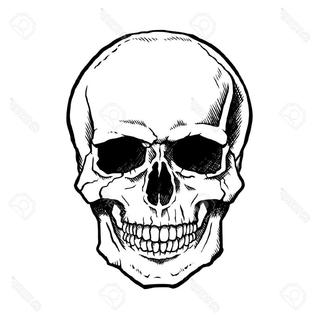 1024x1024 Skull Drawing Simple How To Draw A Simple Skull Easy Skull - Easy Skeleton Drawing For Kids