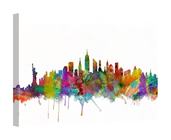 600x493 Easy Art Prints New York City Skyline New York City Art Nexit Art - Easy Skyline Drawing