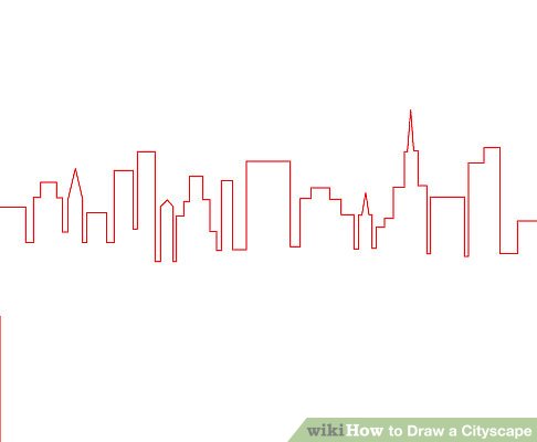486x400 How To Draw A Cityscape Steps - Easy Skyline Drawing