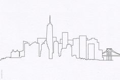 236x157 New York City Skyline Simple Drawing Art In Drawings, Nyc - Easy Skyline Drawing
