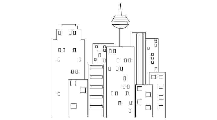 720x400 Draw Lessons Step Step Inspirational Learn How To Draw A City - Easy Skyline Drawing