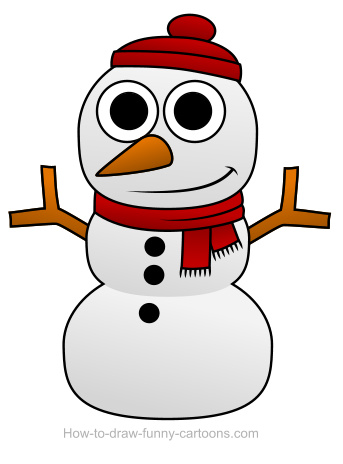 343x464 Snowman Drawing - Easy Snowman Drawing