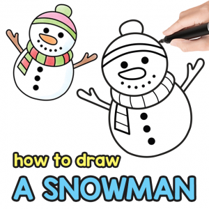 300x300 How To Draw Christmas Archives - Easy Snowman Drawing
