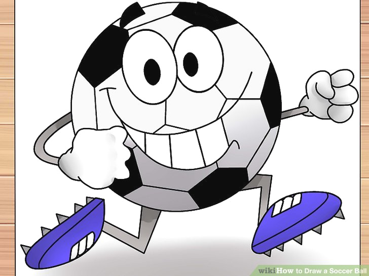 728x546 How To Draw A Soccer Ball Step - Easy Soccer Ball Drawing