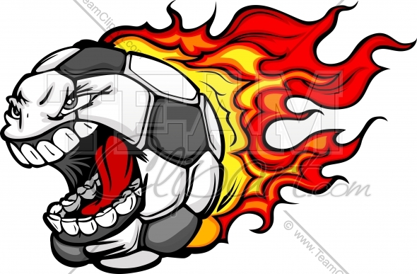 590x387 Flaming Soccer Ball Clipart Image Easy To Edit Vector Format - Easy Soccer Drawings