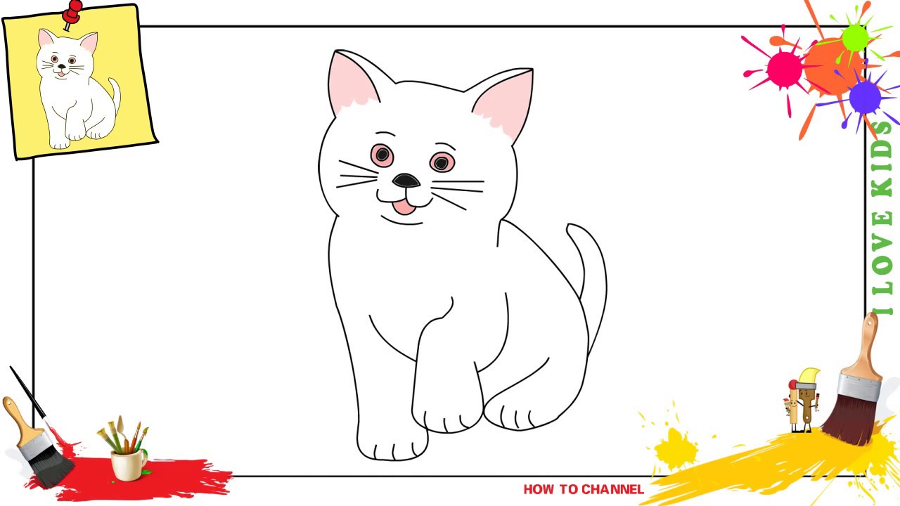 1280x720 how to draw a cat simple, easy slowly step - Easy Steps Drawing A Cat