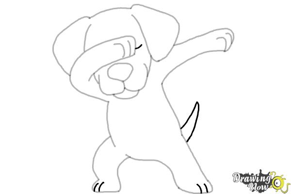600x400 How To Draw A Cute Dog Dabbing - Easy Steps Drawing A Dog