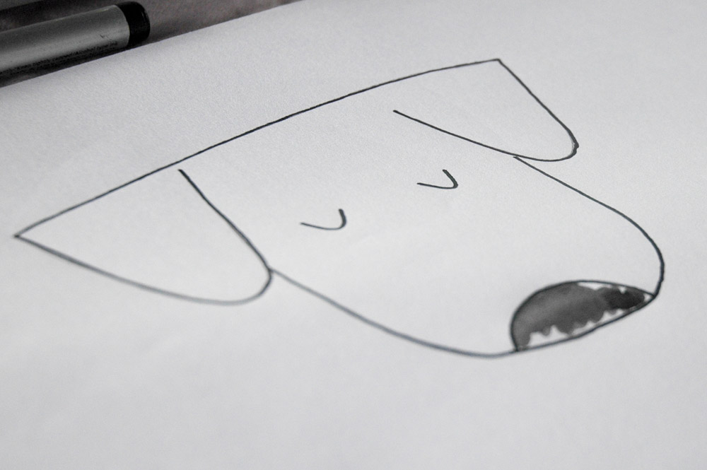 1000x665 How To Draw A Dog Head Steps - Easy Steps Drawing A Dog