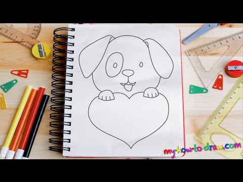 480x360 How To Draw A Cute Puppy Love Heart - Easy Steps Drawing A Dog