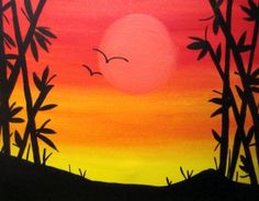 Easy Sunset Drawing At Paintingvalley Com Explore Collection Of