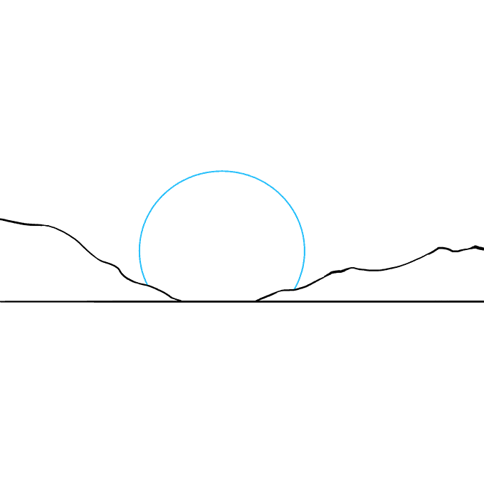 680x678 How To Draw A Sunset - Easy Sunset Drawing