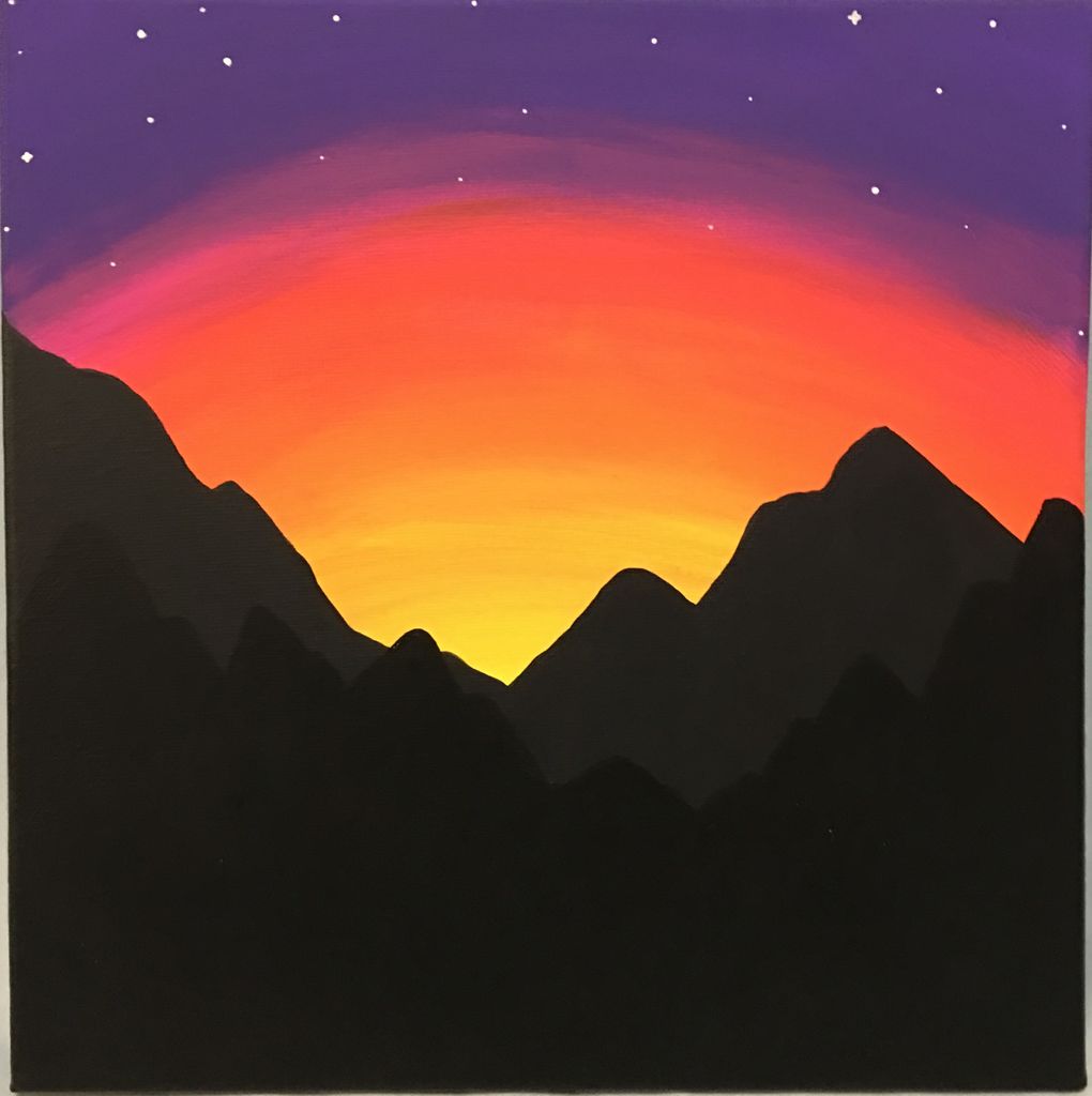nature scenery easy simple sunset drawing