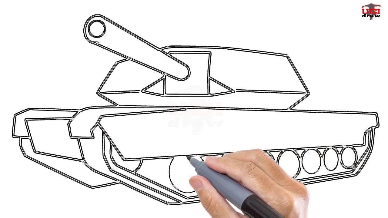 1280x720 How To Draw A Tank Easy Step - Easy Tank Drawing