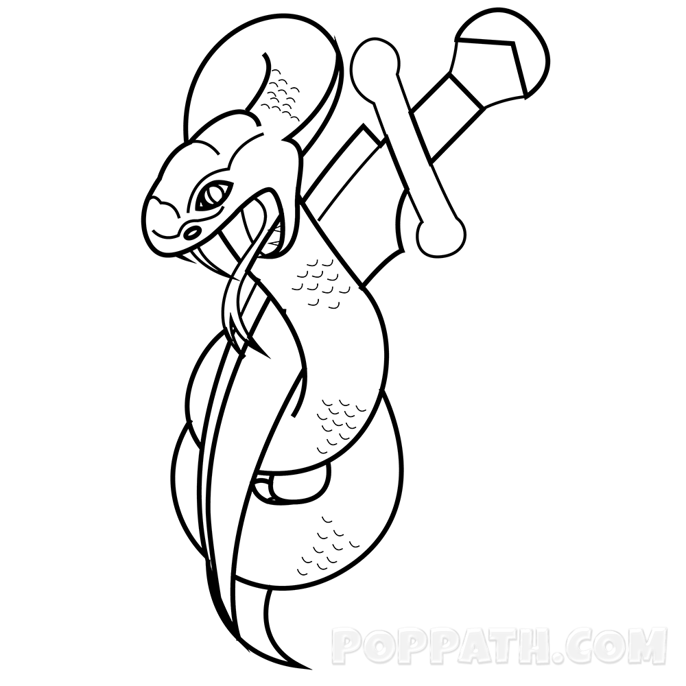 1000x1000 How To Draw A Snake Tattoo Pop Path - Easy Tattoos Drawing