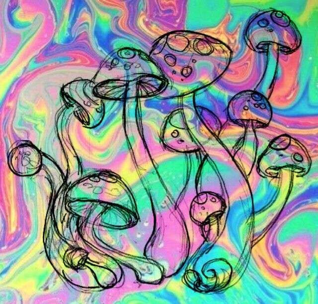 Psychedelic Hippie Trippy Drawings : Shroom doodle (With images