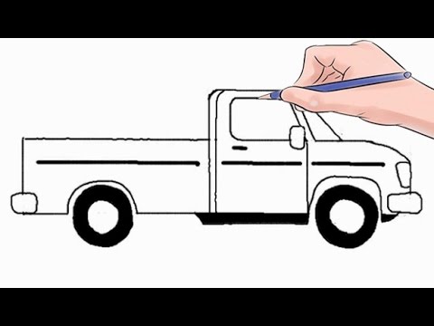 480x360 How To Draw A Pickup Truck Easy Step - Easy Truck Drawing