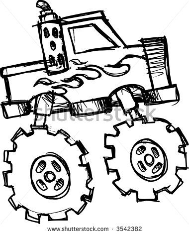 380x470 Monster Truck Drawings Images - Easy Truck Drawing
