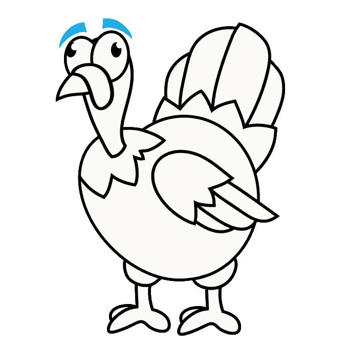 680x680 How To Draw A Cartoon Turkey In A Few Easy Steps Easy Drawing Guides - Easy Turkey Drawing