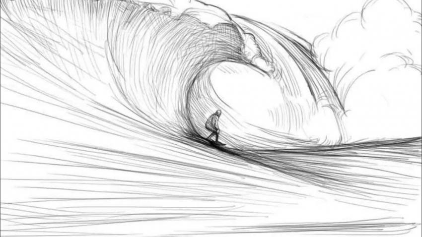850x478 Creative Cool And Easy Things To Draw Ideas When You Are Bored - Easy Wave Drawing