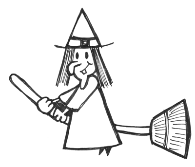 400x343 How To Drawing Doodles How To Draw Cartoon Witches On Brooms - Easy Witch Drawing