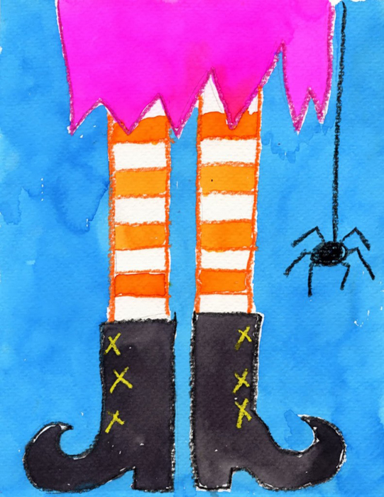 541x700 Witch Feet Art Projects For Kids - Easy Witch Drawing