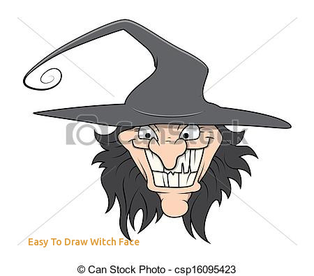 450x396 easy to draw witch face halloween witch face vector drawing art - Easy Witch Drawing