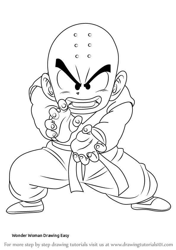 594x844 Wonder Woman Drawing Easy Learn How To Draw Krillin From Dragon - Easy Woman Drawing