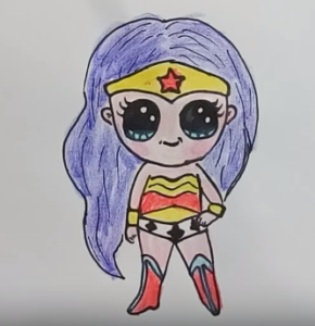 290x300 How To Draw Wonder Woman Cute And Easy How To Draw Cartoons For Kids - Easy Woman Drawing