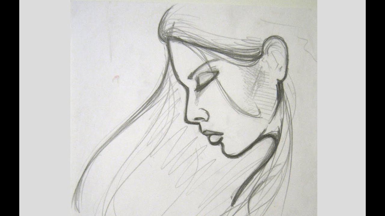 Easy Woman Drawing at PaintingValley.com | Explore ...