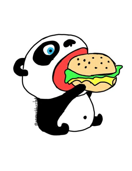424x549 eating hamburger like shared - Eating Drawing
