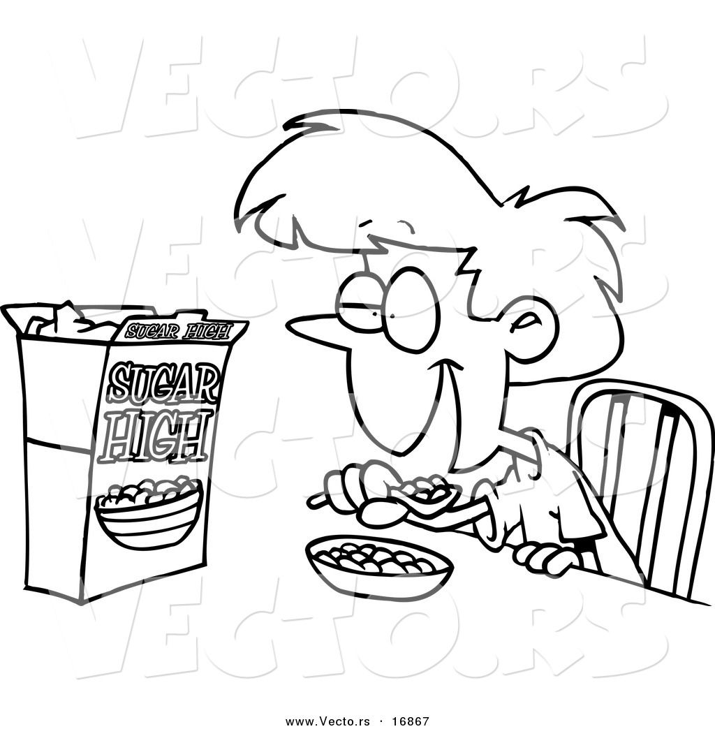 1024x1044 drawings of kids eating breakfast eat breakfast cartoon craft - Eating Drawing