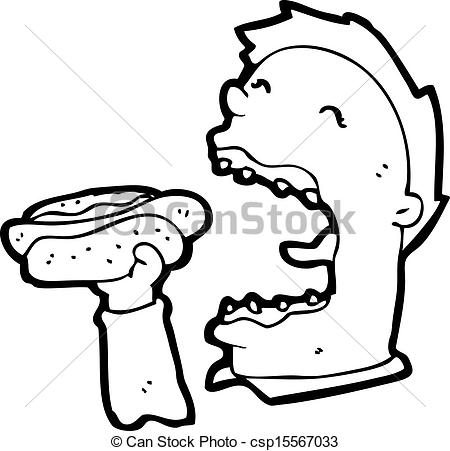 450x451 cartoon man eating junk food - Eating Drawing