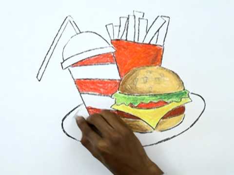 480x360 how to draw a junk food - Eating Food Drawing