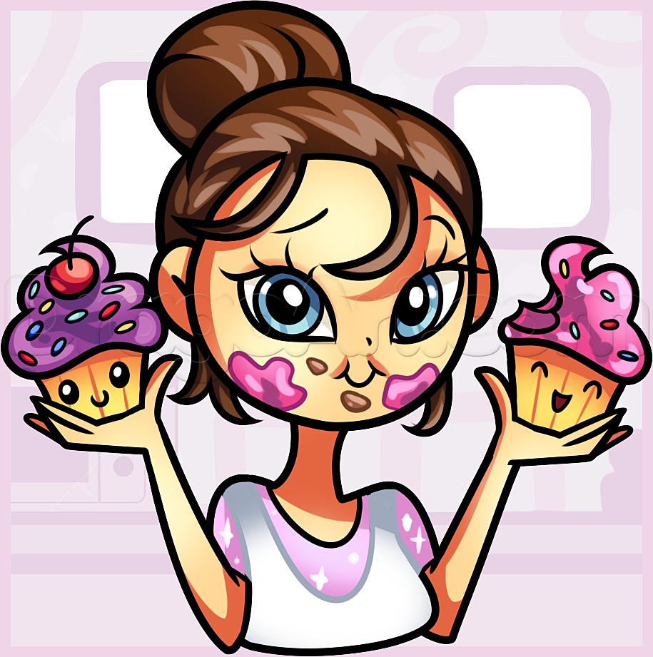915x921 Learn Cupcakes Drawing Lesson, Food, Pop Culture, Free Step - Eating Food Drawing