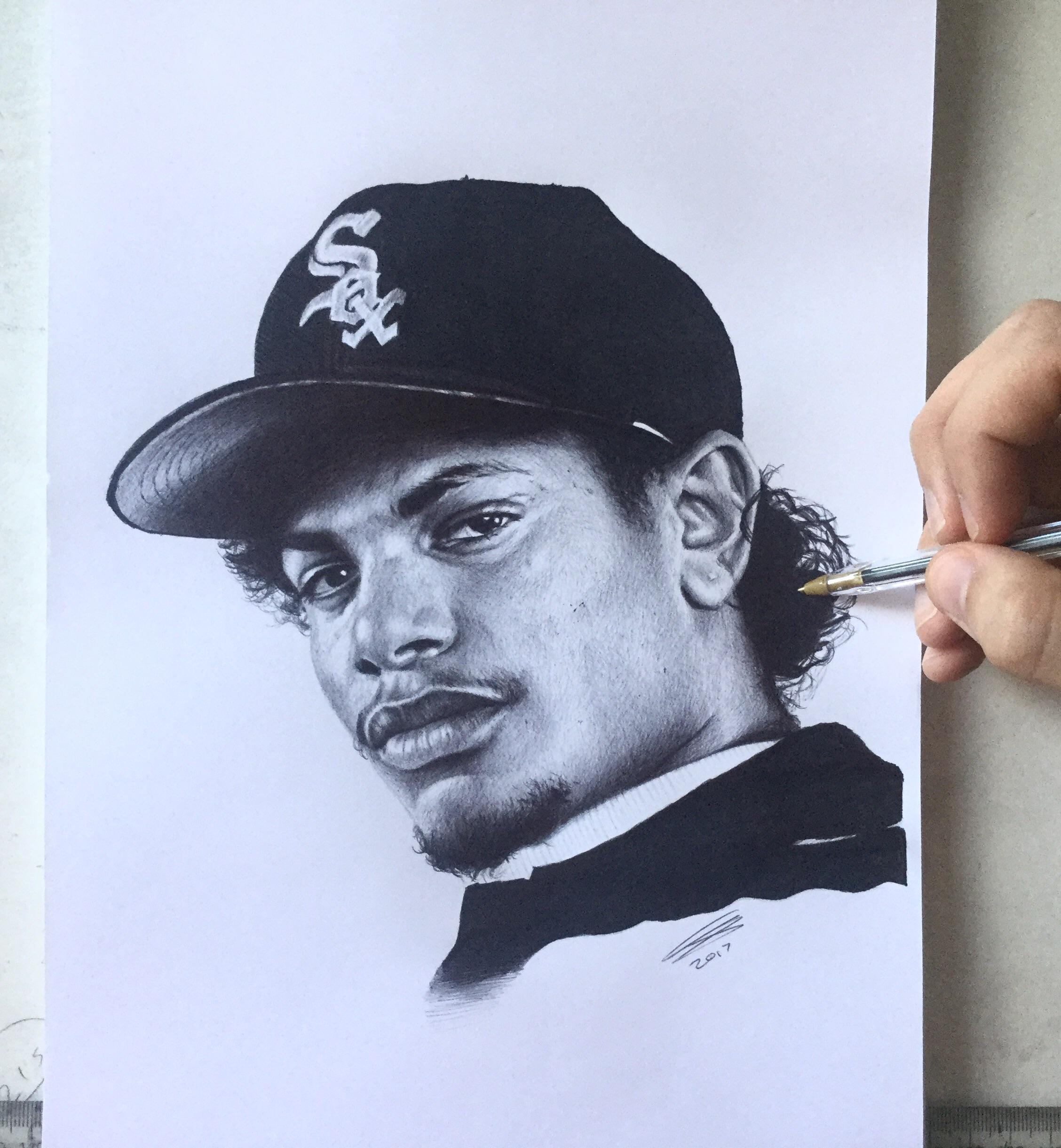 2256x2442 eazy e drawn in ballpoint pen drawing - Eazy E Drawing