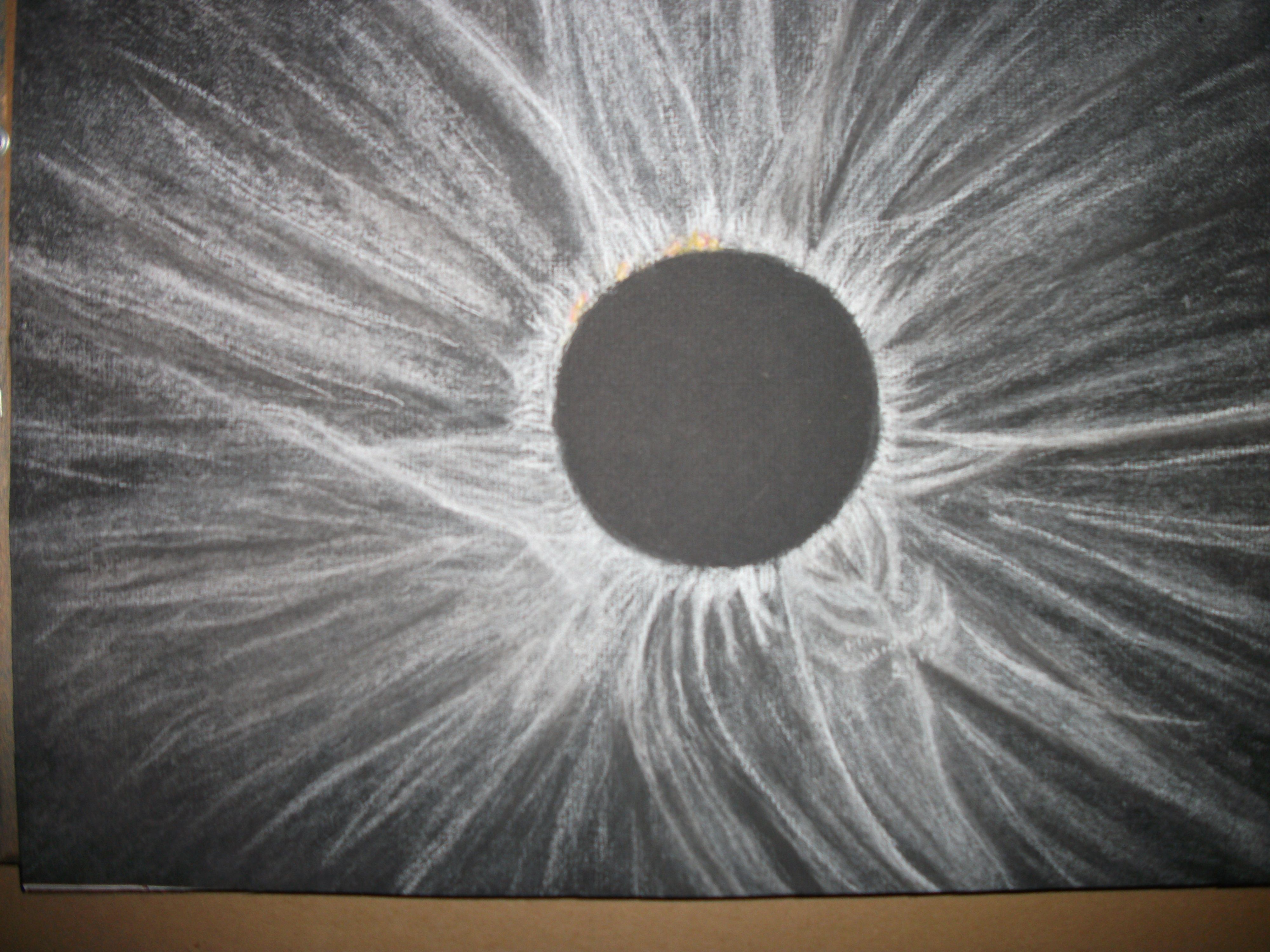 4000x3000 Eclipse Drawing On Black Charcoal Paper Using Soft Pastels Did - Eclipse Drawing
