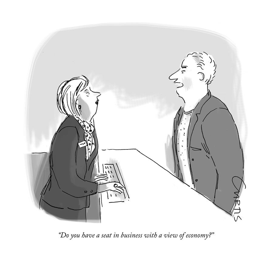 900x866 Do You Have A Seat In Business With A View Of Economy Drawing - Economy Drawing