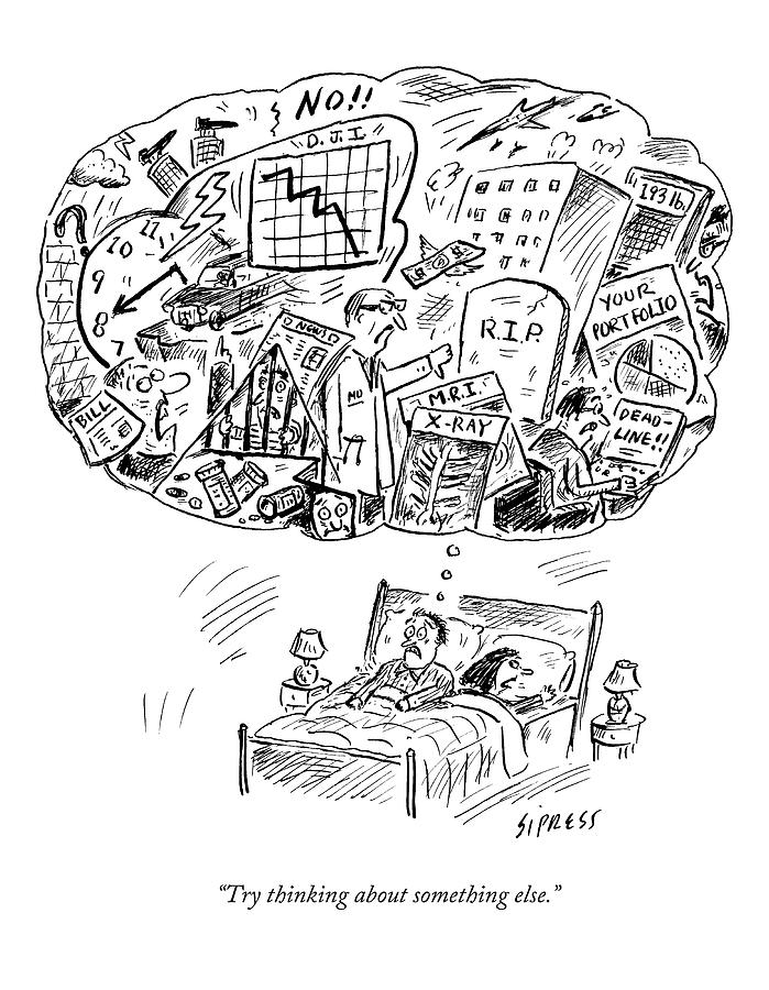 699x900 try thinking about something else drawing - Economy Drawing