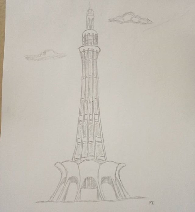 640x695 Minar E Pakistan - Ed Drawinging