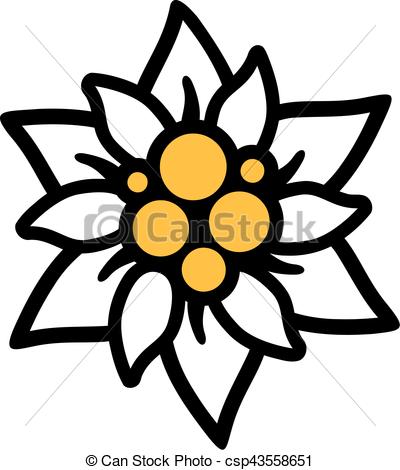 400x470 edelweiss flower - Edelweiss Flower Drawing