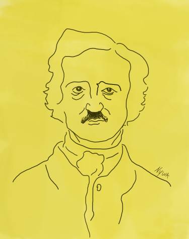 375x474 Edgar Allan Poe New Media - Edgar Allan Poe Drawing