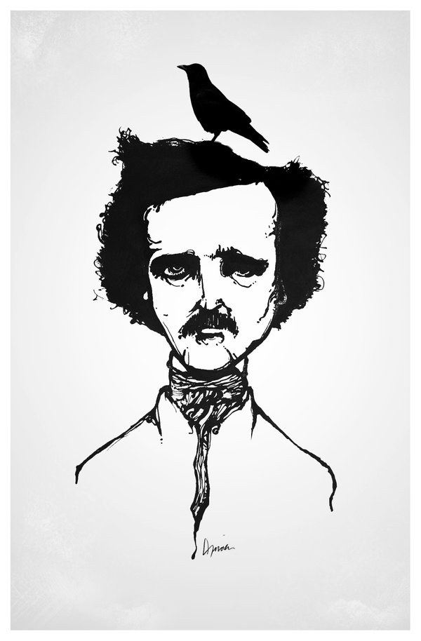 600x914 Drawing Edgar Allan Poe - Edgar Allan Poe Drawing
