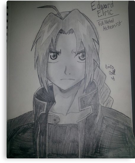 456x550 edward elric drawing metal print - Edward Elric Drawing