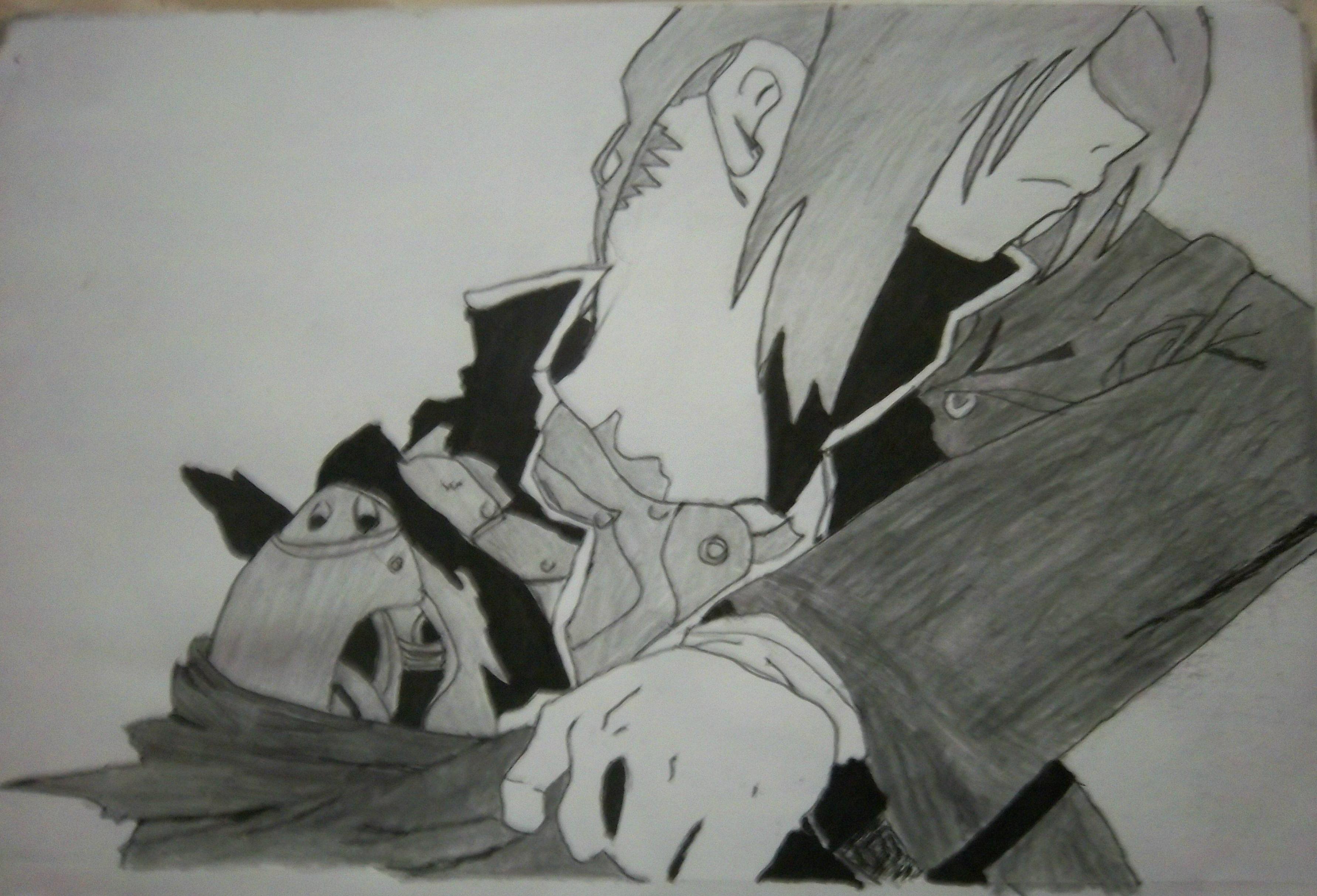 3565x2425 drawing of edward elric made out of pencil and pen how did i do - Edward Elric Drawing