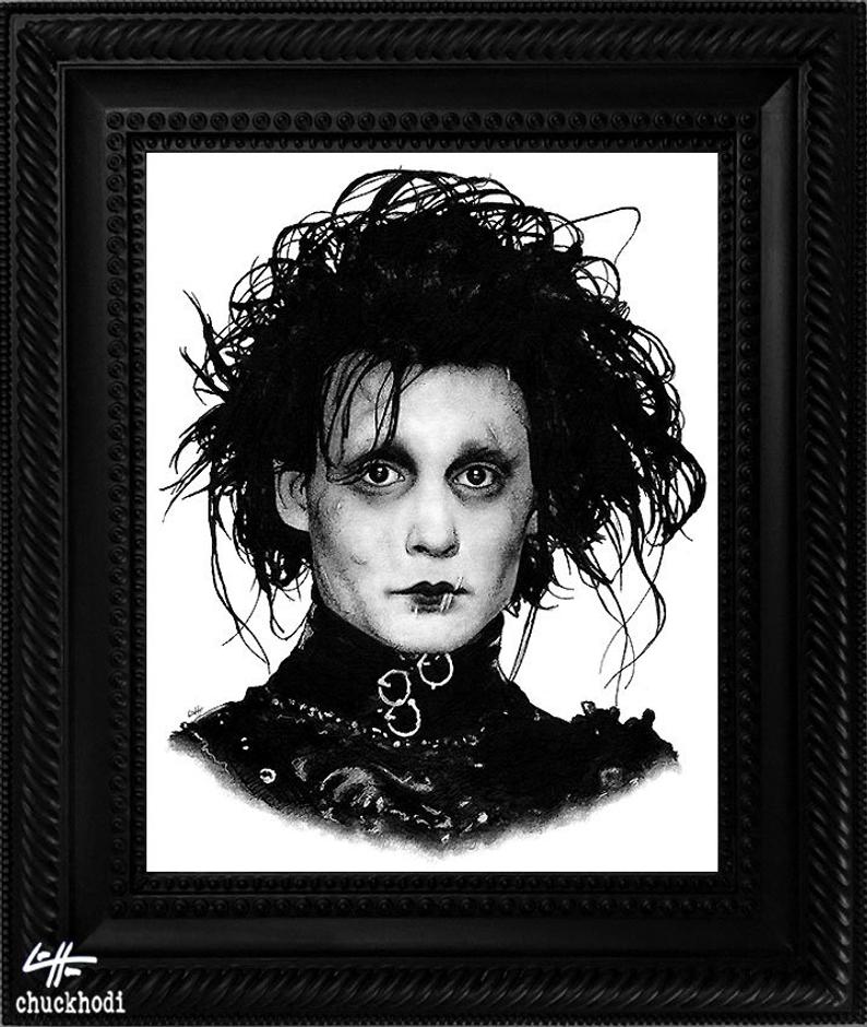 794x940 edward scissorhands original drawing tim burton johnny etsy - Edward Scissorhands Drawing